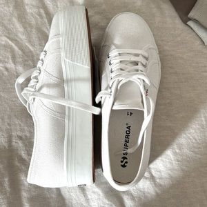 Superga platform sneakers - all white